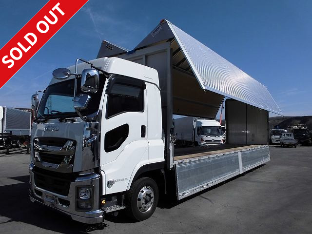 2017 Isuzu Giga, large aluminum wing, 4-axle low floor, high roof, rear air suspension, retarder, chrome finish [anti-snow agent specification vehicle]