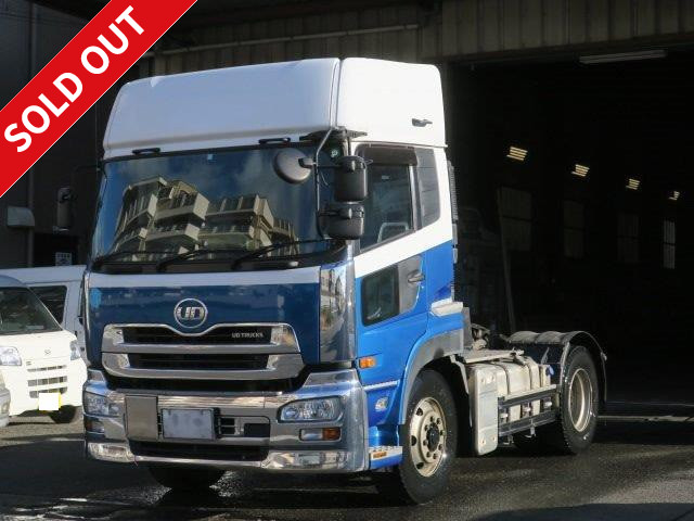 2010 Nissan UD Quon, large tractor head, 5th wheel load 9.5t, rear air suspension, high roof, approx. 410,000km!