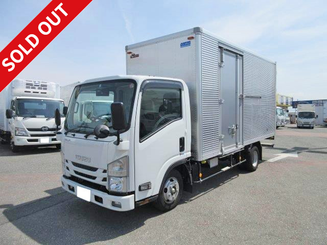 2018 Isuzu Elf small aluminum van, standard long, low floor, left side door, 2t load capacity, 5t limited license for medium-sized vehicles! Available for rental!