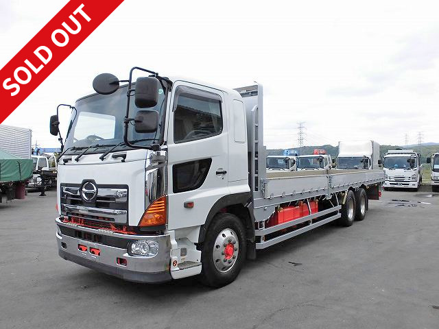 2009 Hino Profia large flatbed aluminum block, high floor, 5-way opening, retarder, aluminum wheels, 451,000km!