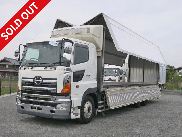 2005 Hino Profia, refrigerated wing, high deck, 2 rear axles, manufactured by Ryohin Heavy Industries, -30 degree setting, standby function, rear wheel air suspension, retarder, 12 pairs of inner hooks