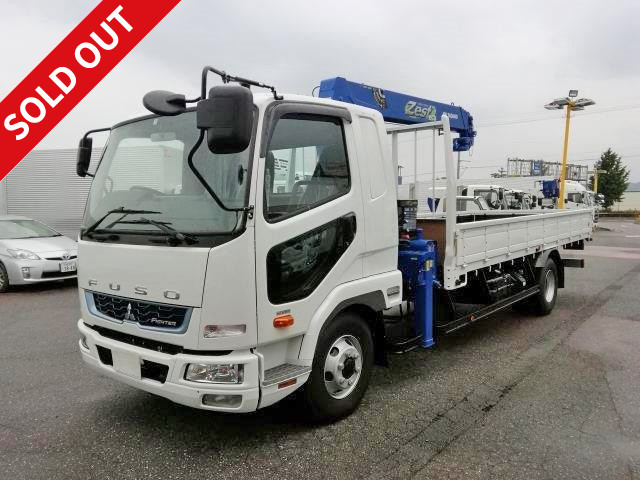 [Lease de Sugu Nori exclusive vehicle] <New model> 2018 Mitsubishi Fuso Fighter, standard flatbed body with medium-sized crane, Tadano 4-stage boom, 240 horsepower, hook-in and radio control included