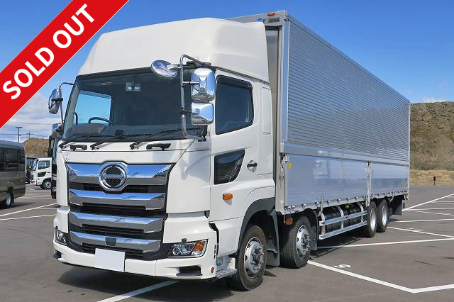 Now on lease! 2018 Hino Profia, 4-axle low-floor, large aluminum wing, high roof, rear air suspension, retarder included, dealer inspection record book included