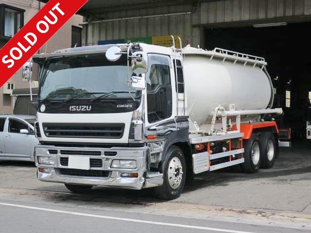 2006 model Isuzu Giga, large rear 2-axle, powder transport vehicle, cement bulk 22-ton vehicle, Shinmaywa aluminum wheels, vehicle inspection valid until September 2018