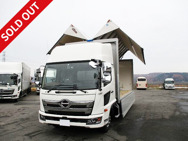 <New model> 2018 Hino Ranger, medium-sized aluminum wing, 6200 wide, high roof, with plated cab mirror! ETC and back-eye camera included [Rental available]