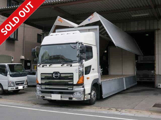 2017 Hino Profia large aluminum wing 4-axle low floor high roof rear wheel air suspension retarder inspection and maintenance record book included!