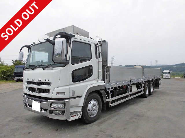 2007 Mitsubishi Fuso Super Great Large flatbed body Aluminum block 5-way opening High floor 2 rear axles 16 pairs of inner hooks 6 pairs of stanchion holes