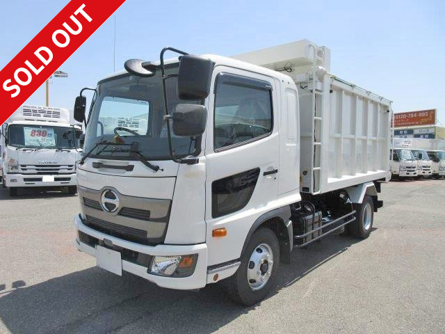 [New model] 2018 model Hino Ranger medium-sized deep dump truck, standard width, one-sided bottom opening, no soil loading specification, electric cobo lane