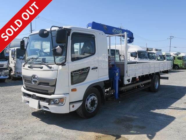 Now available for rental! 2018 Hino New Ranger, Extra-Long Capacity, Flatbed with Crane, Tadano 4-Stage, 2.93t Lift, Radio Controlled