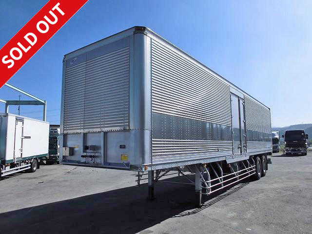 2006 model, Nippon Trex aluminum van trailer, 19.9 ton capacity, high-floor, 2-axle, side door, 2-stage lashing rail