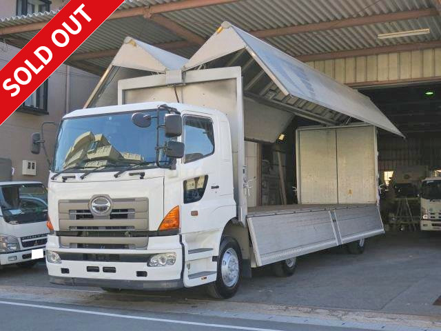 2004 Hino Profia, 2 front axles, large high deck aluminum wing, rear air suspension, 1 lashing rail