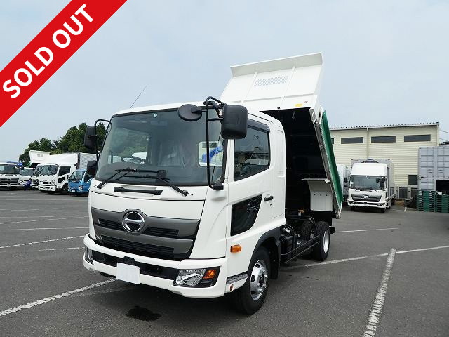 [Lease de Sugu Nori Special Vehicle] <New> 2018 Model Hino Ranger Medium Dump Truck for Soil and Sand, 3-way Opening, Shinmaywa, Manual Cobo Lane, with Bed