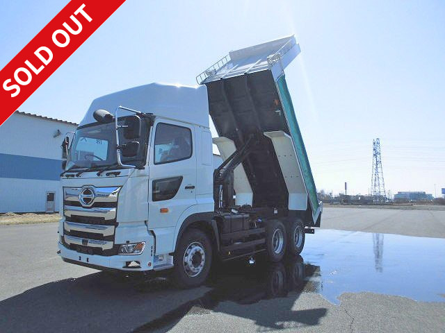 [Lease de Sugu Nori Special Vehicle] [New Model] 2018 Model Hino Profia Large Dump Truck 5100 Body Kyokuto Kaihatsu High Roof Chrome Plated Soil/Sand Specification Electric Cobo Lane Included