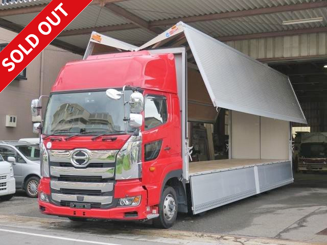 [New model] 2017 Hino Profia, large aluminum wing, low floor 4-axle, high roof, chrome plated, rear air suspension, maintenance inspection record book included