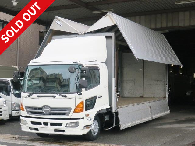 2005 Hino Ranger, medium-sized aluminum wing, with storage PG, 6200 wide, with bed, ETC equipment