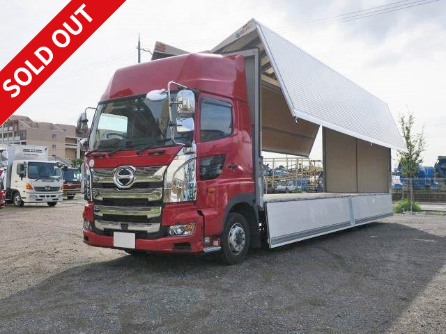 [New model] 2017 Hino Profia, large aluminum wing, low floor 4-axle, high roof, chrome plated, rear air suspension, inspection and maintenance record book included