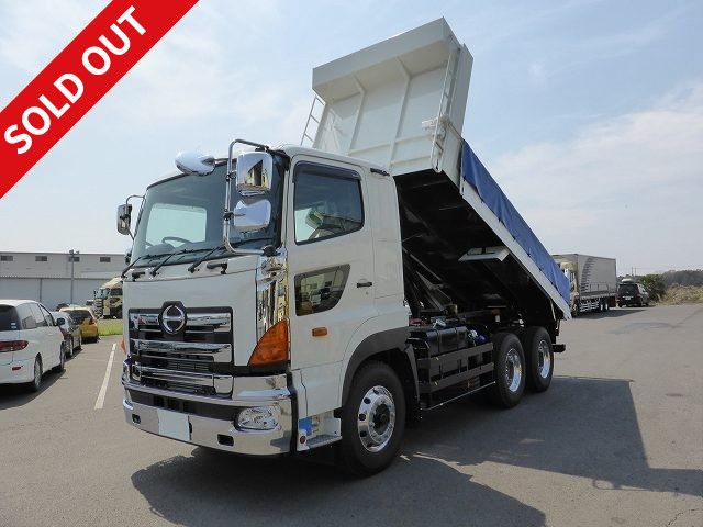 [For rental only] 2015 Hino Profia high-floor dump truck 5100 reinforced square bottom body [with maintenance inspection record book] with retarder and electric cobo lane