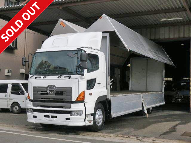 2005 Hino Profia, large aluminum wing, two rear axles, high floor, rear wheel air suspension, two lashing rails, bed included, preliminary inspection included (until February 2019)