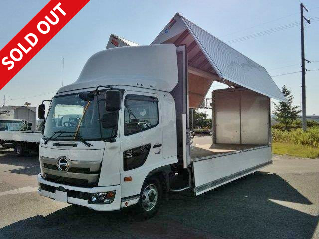 <New model> 2018 Hino Ranger, medium-sized aluminum wing, 6200 wide, rear air suspension, air guide plate, 210PS 