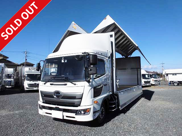 [Lease de Sugu Nori exclusive] 2018 model, new Hino Ranger, increased capacity aluminum wing, combination gate, 7200 wide, 240 horsepower, rear air suspension, back-up camera, ETC