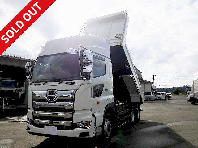 [New model] 2018 model Hino Profia large dump truck, Kyokuto Kaihatsu, 5300 body, high roof, chrome-plated cab, retarder, electric cobo lane