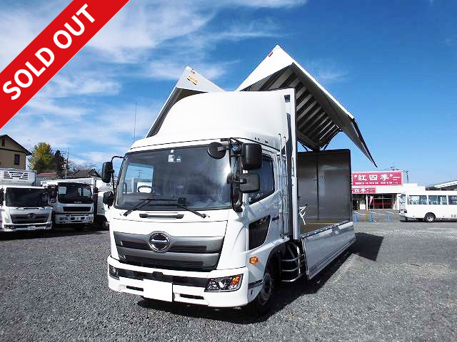 [Lease de Sugu Nori exclusive] 2018 model, new Hino Ranger, increased capacity aluminum wing, with retractable pick-up gear, 7200 wide, 240 horsepower, rear air suspension, with back-up camera and ETC