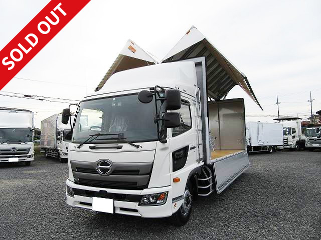 [Lease de Sugu Nori exclusive] 2018 model, new Hino Ranger, increased capacity aluminum wing, with retractable pick-up gear, 6200 wide, 240 horsepower, rear air suspension, with back-up camera and ETC