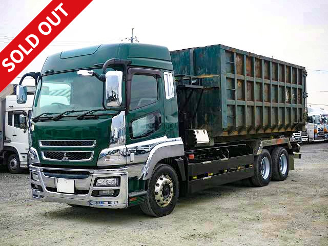 [Set with container box] 2012 Mitsubishi Fuso Super Great, large arm roll, 10.1 ton load, 2 differentials, high roof, remote control, vehicle inspection valid until June 2019