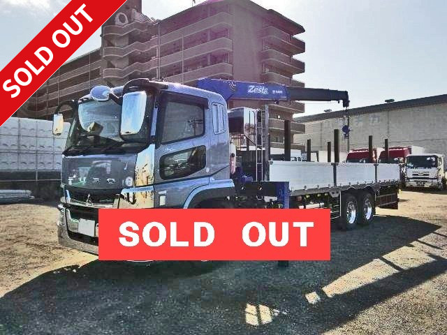 2018 Mitsubishi Fuso Super Great with large crane, Tadano 4-stage, 7-way opening aluminum block, 3-axle high floor, custom corner plating