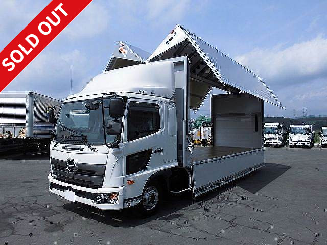 Rental has been completed. <New model> 2018 Hino Ranger, medium-sized aluminum wing, 6200 wide, with combination gate, rear air suspension