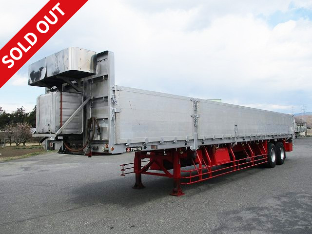 1996 Tokyu 2-axle 5-way open aluminum block flat trailer with maximum load capacity of 20.6t, ABS and electric outriggers, 300L fuel tank