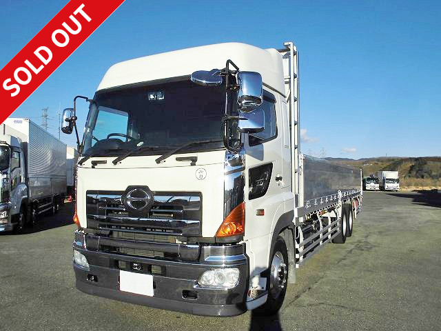 2009 Hino Profia, large flatbed, high floor, 2 rear axles, 3-way opening aluminum block, high roof, 800mm tailgate, rear air suspension 