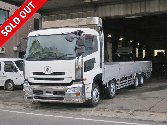 2007 Nissan UD Quon, flatbed aluminum block, low floor, 4 axles, 5-way opening, rear air suspension, retarder, chrome-plated cab