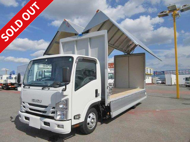 2017 Isuzu Elf small aluminum wing {3t wide and extra long} full low floor with rear view camera and ETC