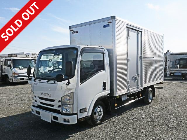 [Lease de Sugu Nori exclusive] New model! 2019 model Isuzu Elf small aluminum van, standard long, low floor, left side door, 2 ton load capacity, ETC, back eye camera, medium-sized license, 5 ton capacity only!