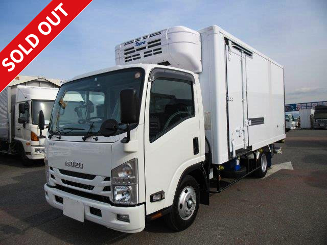 2018 Isuzu Elf small refrigerated van with storage PG, 2t capacity, high floor, wide and long, made by Topre, with heating function, side door, standby, cooling curtain