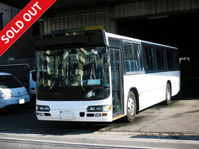 Perfect for a shuttle bus! 2004 Hino Blue Ribbon City large bus, 70-seat capacity, emission-compliant, 11-row seating, all-wheel air suspension, with rear-view camera