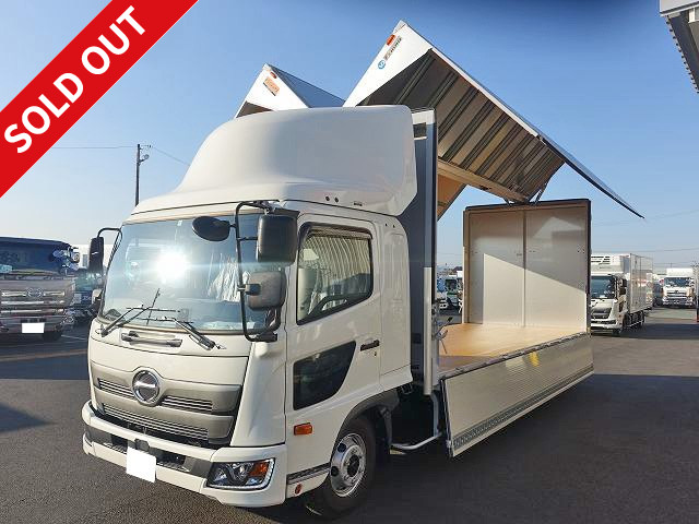 <New model> 2018 Hino Ranger, medium-sized aluminum wing, 6200 wide, rear air suspension, air guide plate, 210PS 