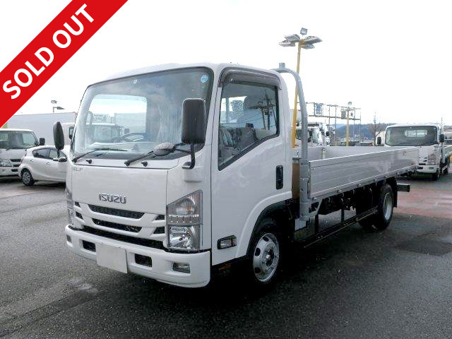 [Lease de Sugu Nori exclusive] 2018 model Isuzu Elf flatbed aluminum block 4.6t wide extra long full low floor 