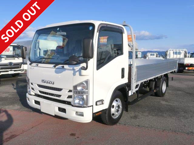 [Lease de Sugu Nori exclusive] 2018 model Isuzu Elf flatbed aluminum block 4.6t wide long full low floor  