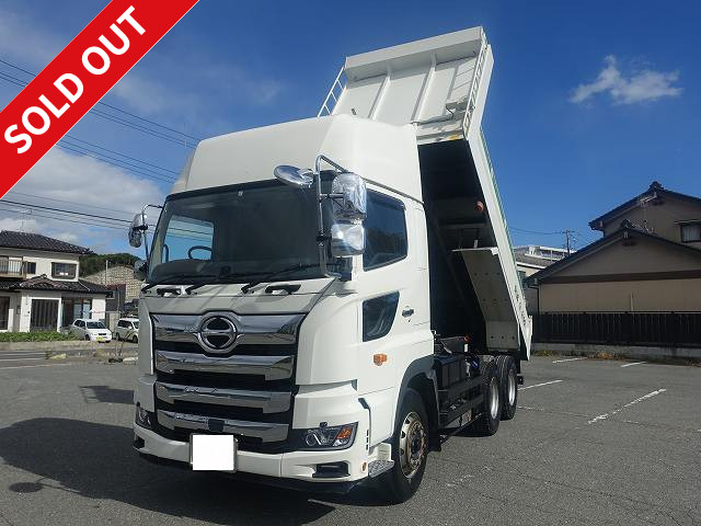 Now available for rental! New model: 2018 Hino Profia large dump truck, Shinmaywa 5300 body, 8.9t load capacity, high roof, chrome cab, retarder, electric cobo lane