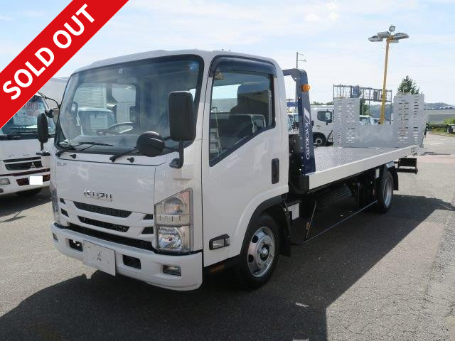 [Lease de Sugu Nori exclusive] Reiwa 1 model Isuzu Elf compact vehicle, 3t wide and extra long, fully low-floor, Kyokuto Kaihatsu Flat Top ZERO, winch and radio control included