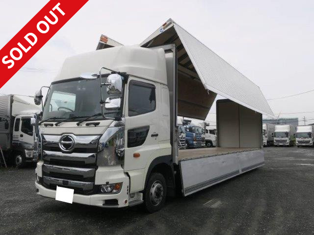 Now on lease! 2017 Hino Profia, 4-axle low-floor, large aluminum wing, high roof, rear air suspension, retarder included, dealer inspection record book included