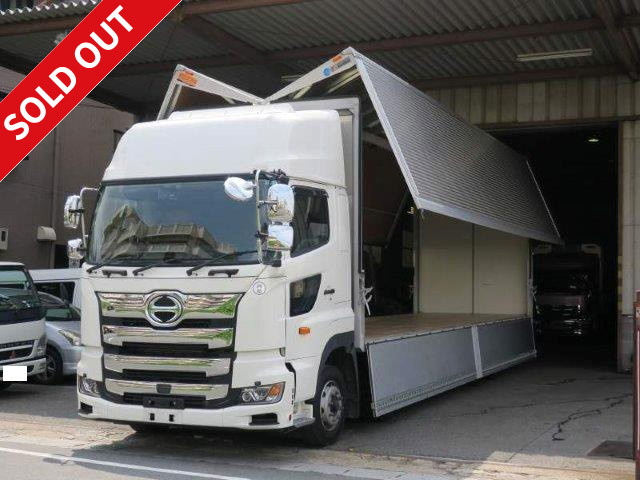 Now on lease! 2018 Hino Profia, 4-axle low-floor, large aluminum wing, high roof, rear air suspension, retarder included, dealer inspection record book included