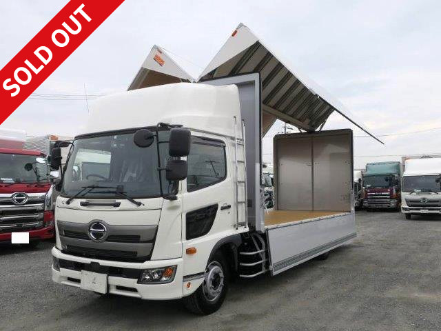 2019 model, new Hino Ranger, increased-ton aluminum wing, with retractable pick-up, high roof, 6200 wide, 240 horsepower, rear air suspension 