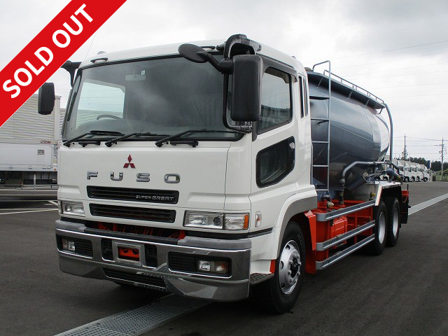 2005 Mitsubishi Fuso Super Great Large powder transport vehicle High-floor rear two-axle Kyokuto Kaihatsu Kogyo Paracement Tank capacity 13.3m3