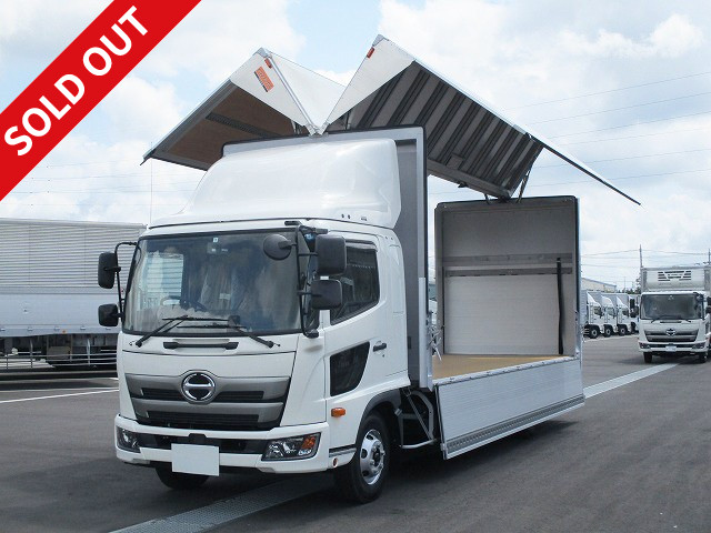 2019 model, new Hino Ranger, medium-sized aluminum wing, 6200 standard, with combination gate, rear air suspension, 240 horsepower