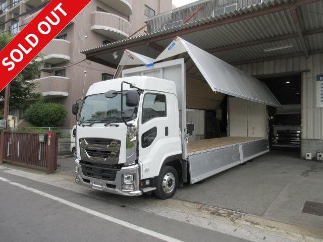 {New model} 2018 model Isuzu Giga 4-axle low-floor large aluminum wing rear air suspension with retarder aluminum wheels installed [Snow-melting agent countermeasure specification vehicle] ★Inspection record book included!