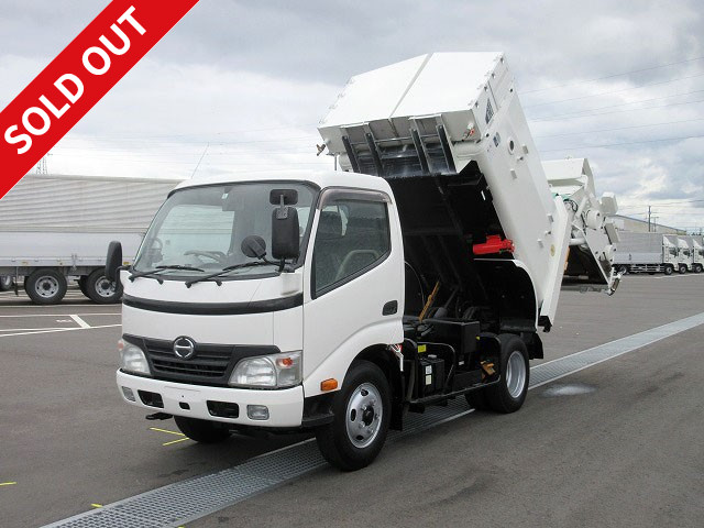 [Price reduced!] 2010 Hino Dutro compact packer (garbage truck) manufactured by Fuji Sharyo, capacity 4.3m3, rotating, with rear-view camera and ETC