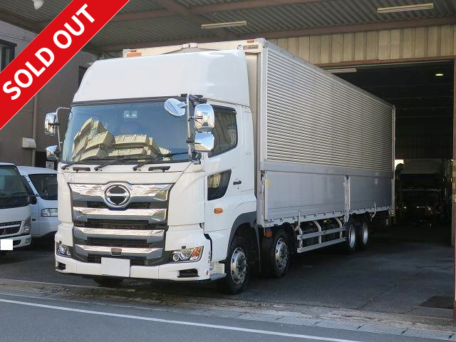 Now on lease! 2018 Hino Profia, 4-axle low-floor, large aluminum wing, high roof, rear air suspension, retarder included, dealer inspection record book included